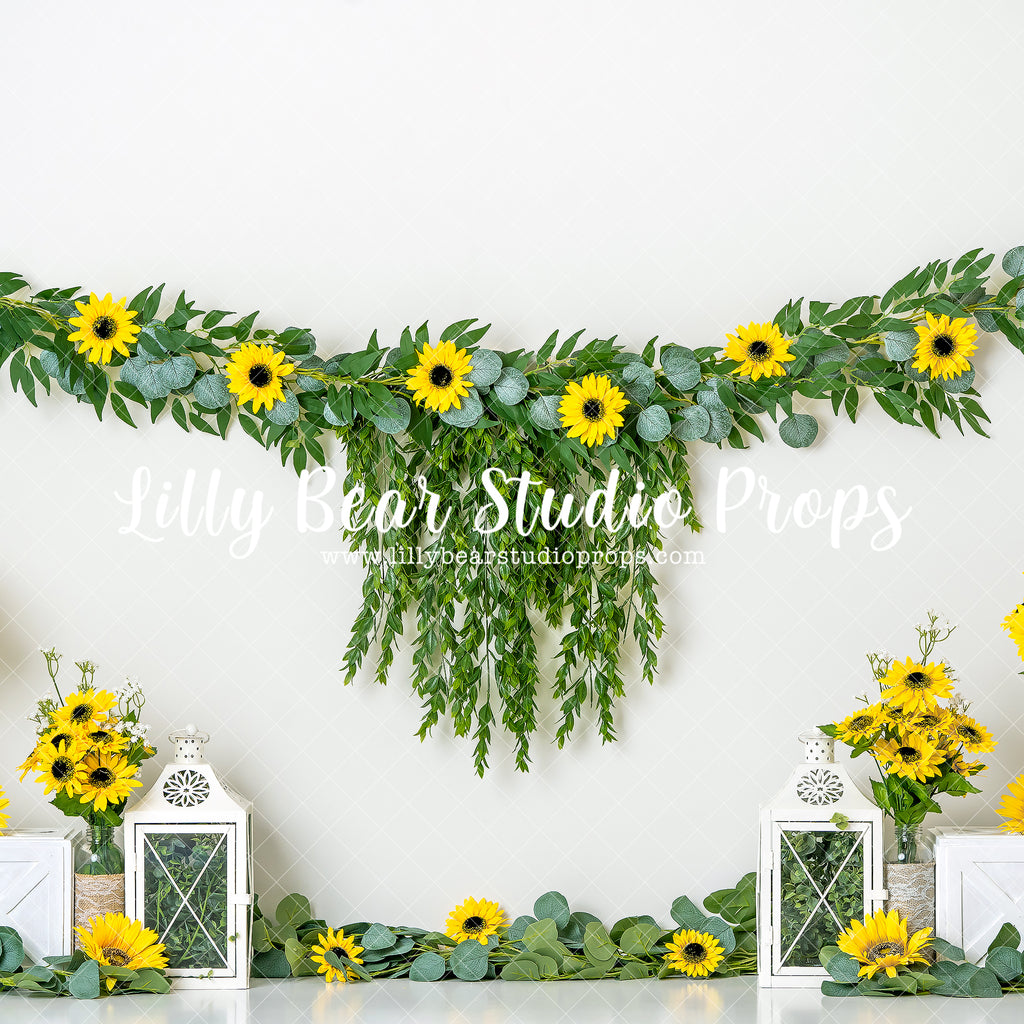 Sunflower Bliss by Jessica Ruth Photography sold by Lilly Bear Studio Props, boho greenery - fabric - fine art - floral