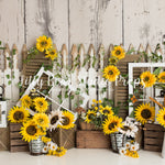 Sunflower Farm by Daniella Photography sold by Lilly Bear Studio Props, FABRICS - farm - fence - floral - lanterns - sp