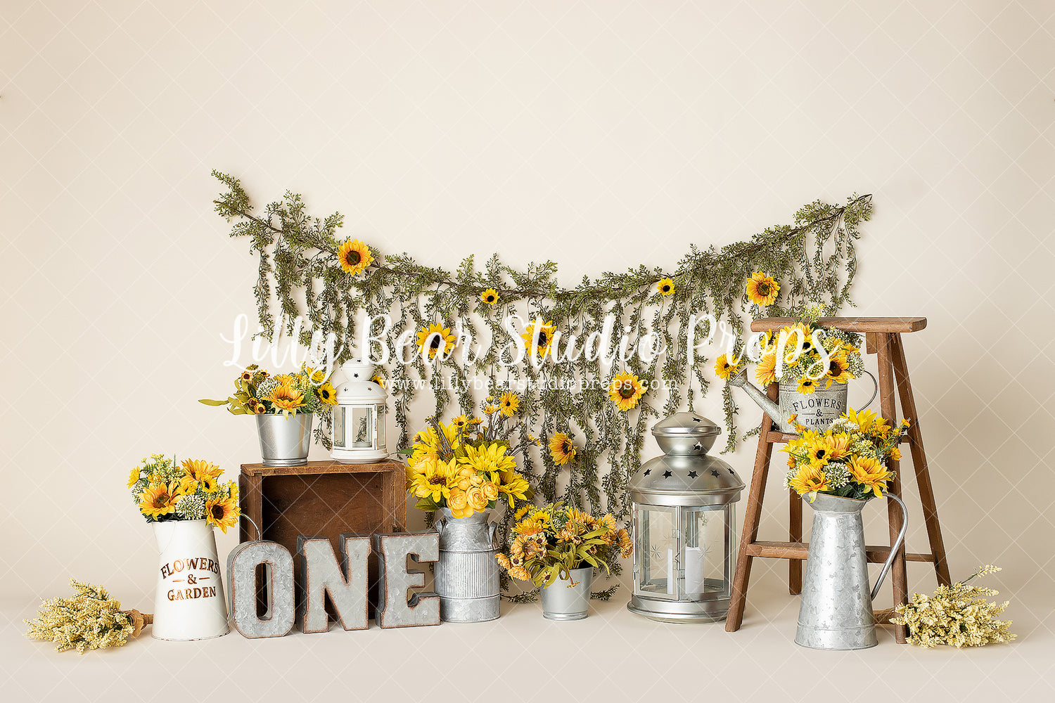 Sunflower One by EllaBean sold by Lilly Bear Studio Props, bloom - blooms - boho - fabric - first birthday - floral - f
