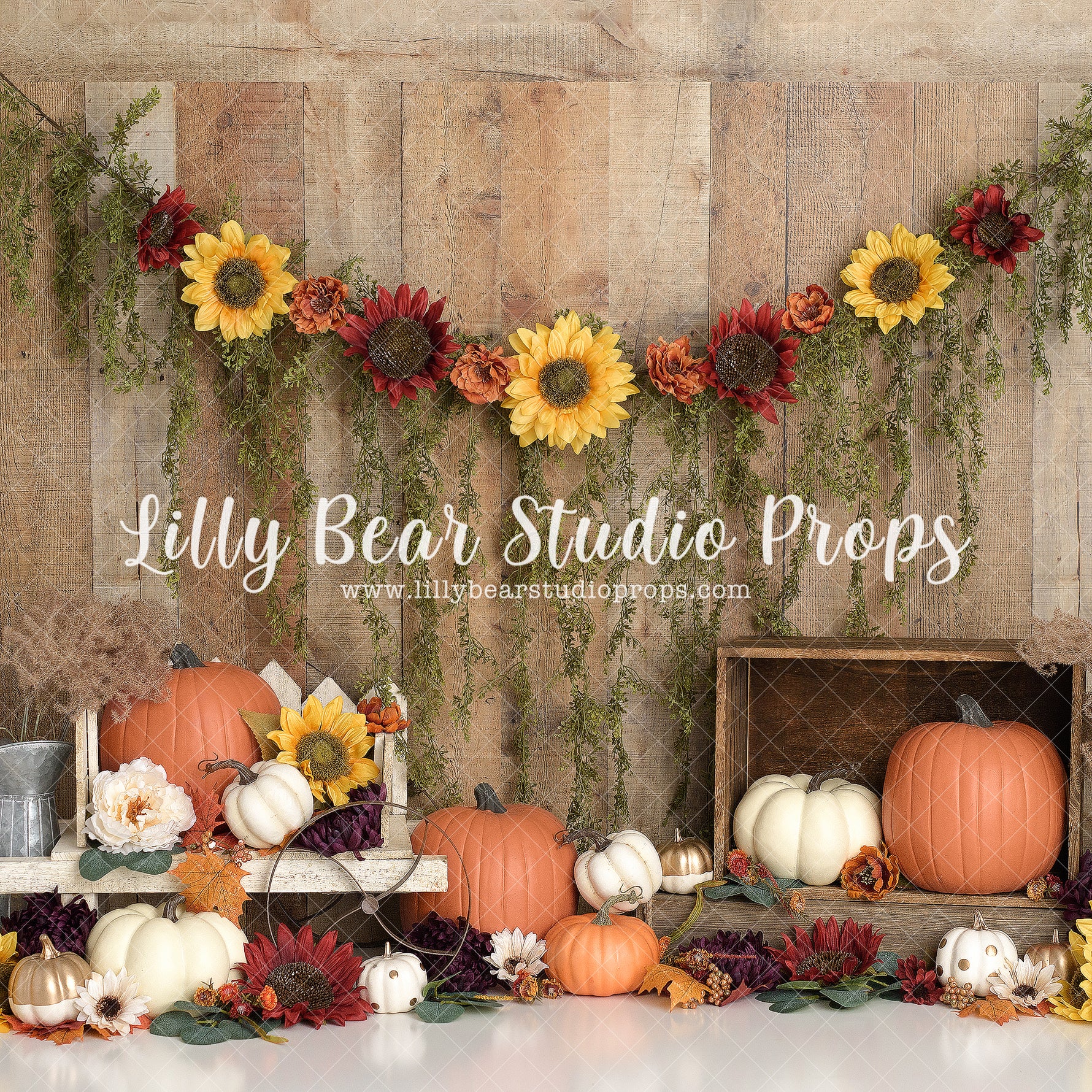 Sunflower Pumpkin by Sweet Memories Photos By Carolyn sold by Lilly Bear Studio Props, birthday - cake smash - country