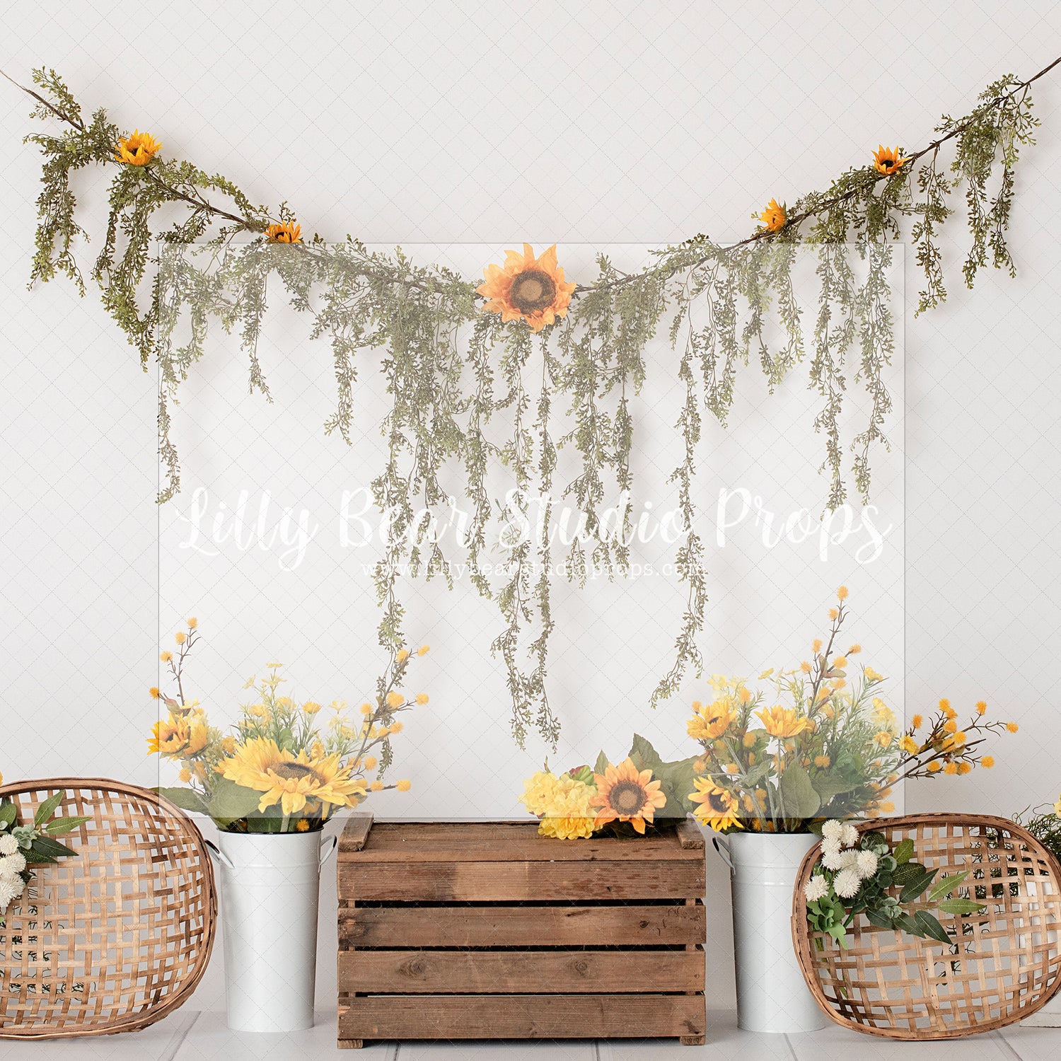 Sunflower Vibes - Lilly Bear Studio Props, birthday, bunny, cake smash, easter, easter basket, easter eggs, FABRICS, floral, girl, Greenhouse, spring, sunflower