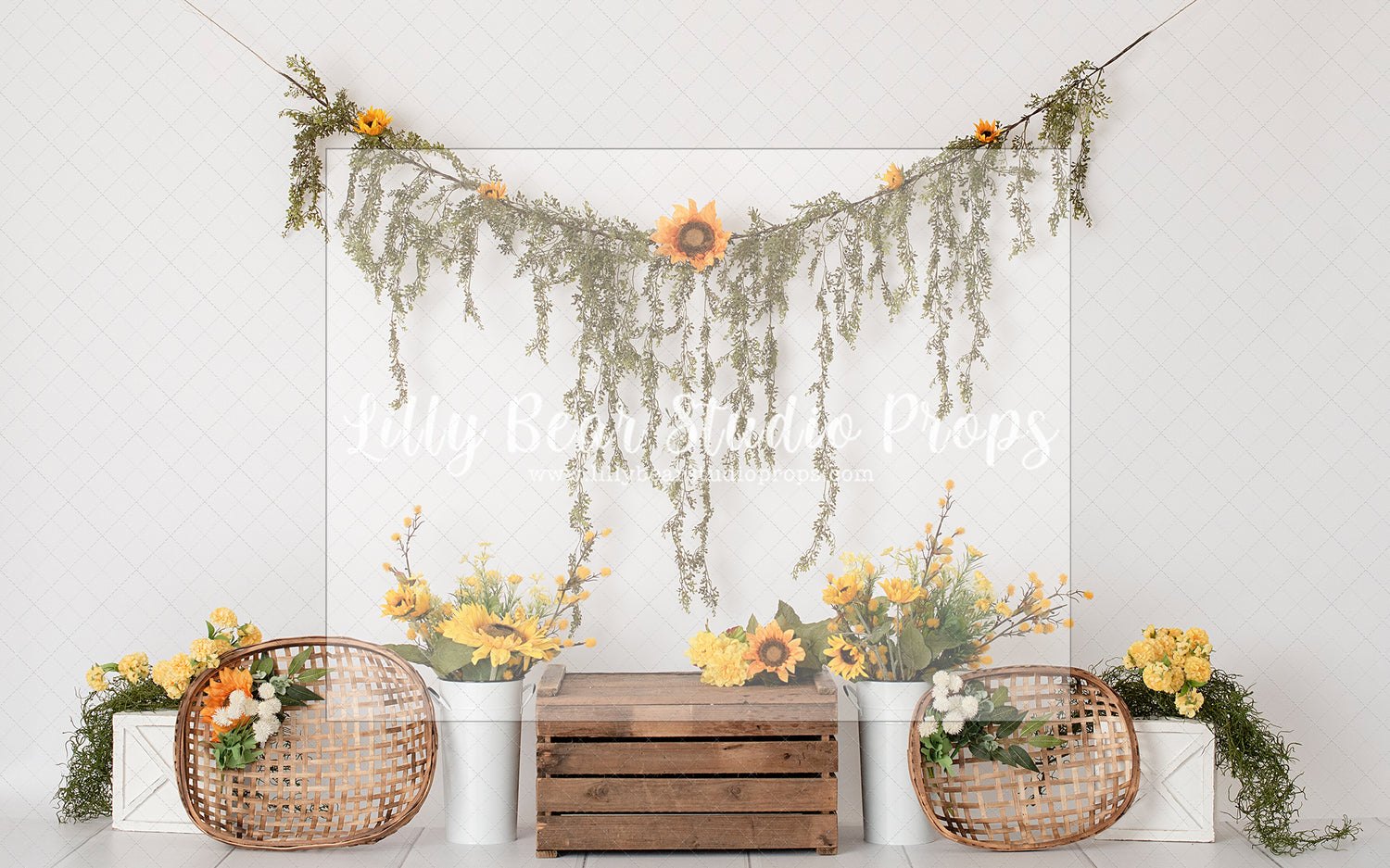 Sunflower Vibes - Lilly Bear Studio Props, birthday, bunny, cake smash, easter, easter basket, easter eggs, FABRICS, floral, girl, Greenhouse, spring, sunflower