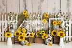 Sunflower Farm by Daniella Photography sold by Lilly Bear Studio Props, FABRICS - farm - fence - floral - lanterns - sp