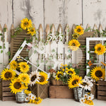 Sunflower Farm by Daniella Photography sold by Lilly Bear Studio Props, FABRICS - farm - fence - floral - lanterns - sp