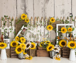 Sunflower Farm by Daniella Photography sold by Lilly Bear Studio Props, FABRICS - farm - fence - floral - lanterns - sp