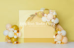 Sunny Side Arch - Lilly Bear Studio Props, boho, fun in the sun, green and yellow, let the sun shine in, my sunshine, one, pastel yellow, spring sun, sun, sun rays, sunny, sunny day, sunshine, yellow, yellow balloons, yellow floral, yellow floral balloon garland, you are my sunshine