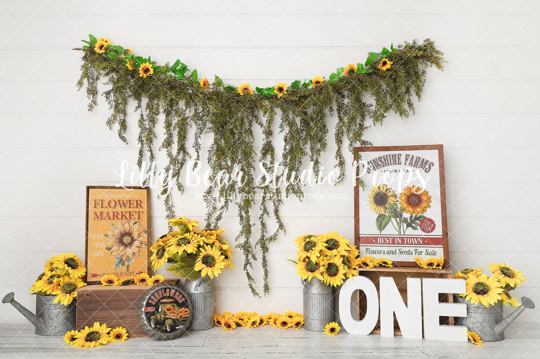 Sunshine Farms by Meagan Paige Photography sold by Lilly Bear Studio Props, FABRICS - farm - fence - floral - lanterns