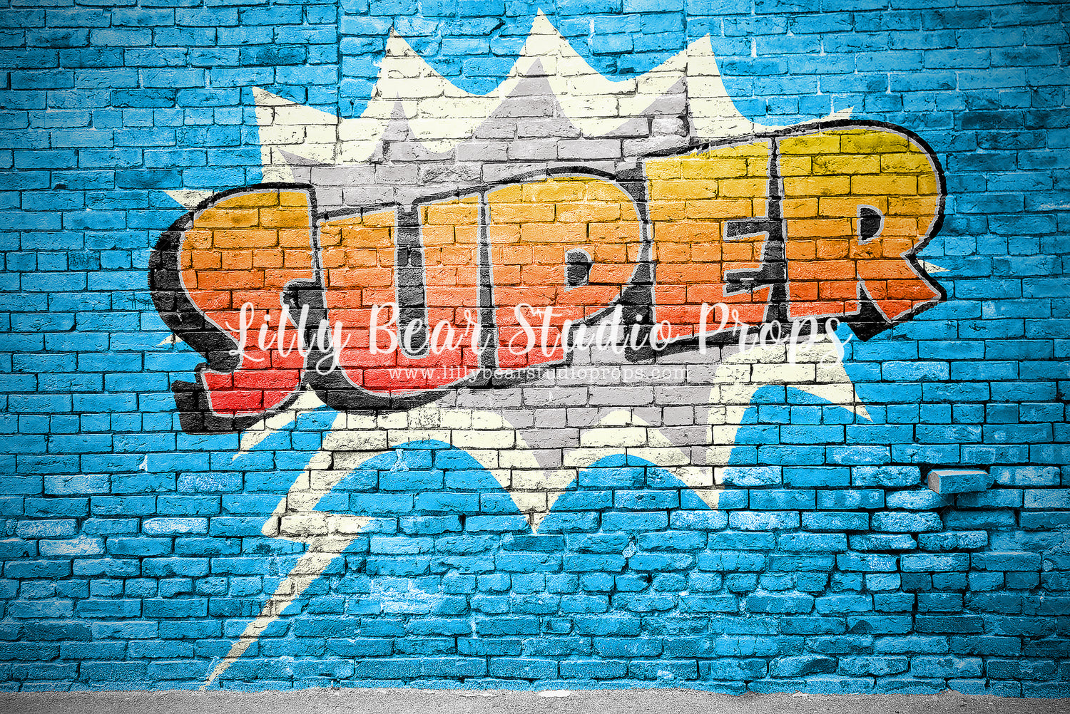 Super - Lilly Bear Studio Props, Brick Wall, comic book, little superhero, my hero, my little hero, super, super hero, superhero, superheros