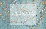 Starry Surprise Party - Lilly Bear Studio Props, birthday, birthday stars, blue stars, gold beaded curtains, gold glitter beads, gold stars, ONE, one birthday, stars, white stars