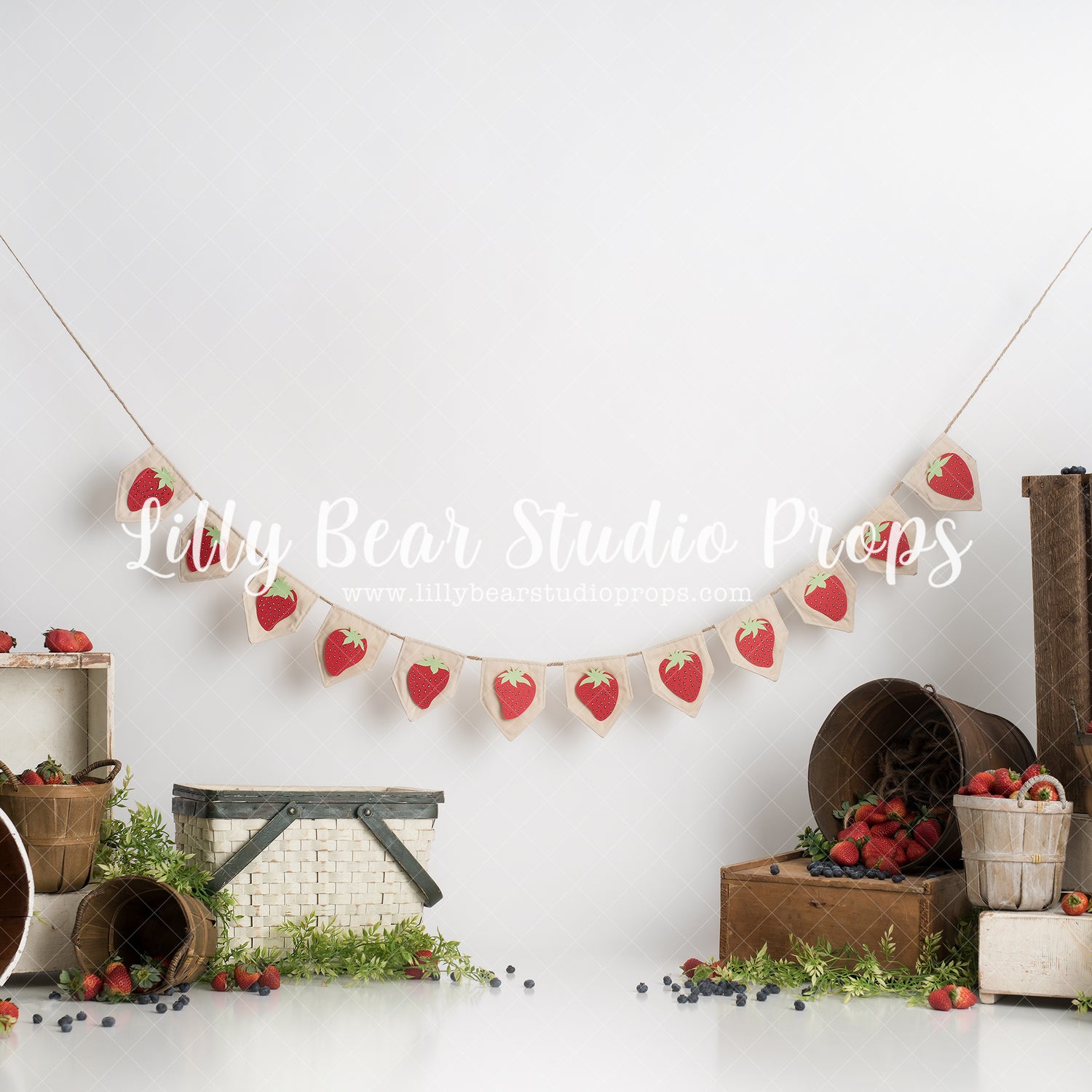 Sweet Berries - Lilly Bear Studio Props, ant, apples, arrows, barn doors, berries, berry cute, berry special birthday, berry sweet, boho, boho chic, fresh fruit, fruit market, greenery, lanterns, picket fence, picnic, picnic backet, red fruit, spanish moss, strawberry, strawberry farm, strawberry field, strawberry fields, strawberry picking, strawberry shortcake, summer, summertime, white picket fence