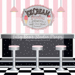 Sweet Cold Treats - 84x60' Wrinkle Free Fabric RTS - Lilly Bear Studio Props, candy mountain, candy shop, candy store, candy sweets, candy treats, candy wall, candyland, lollipop, rainbow candy, sweet one