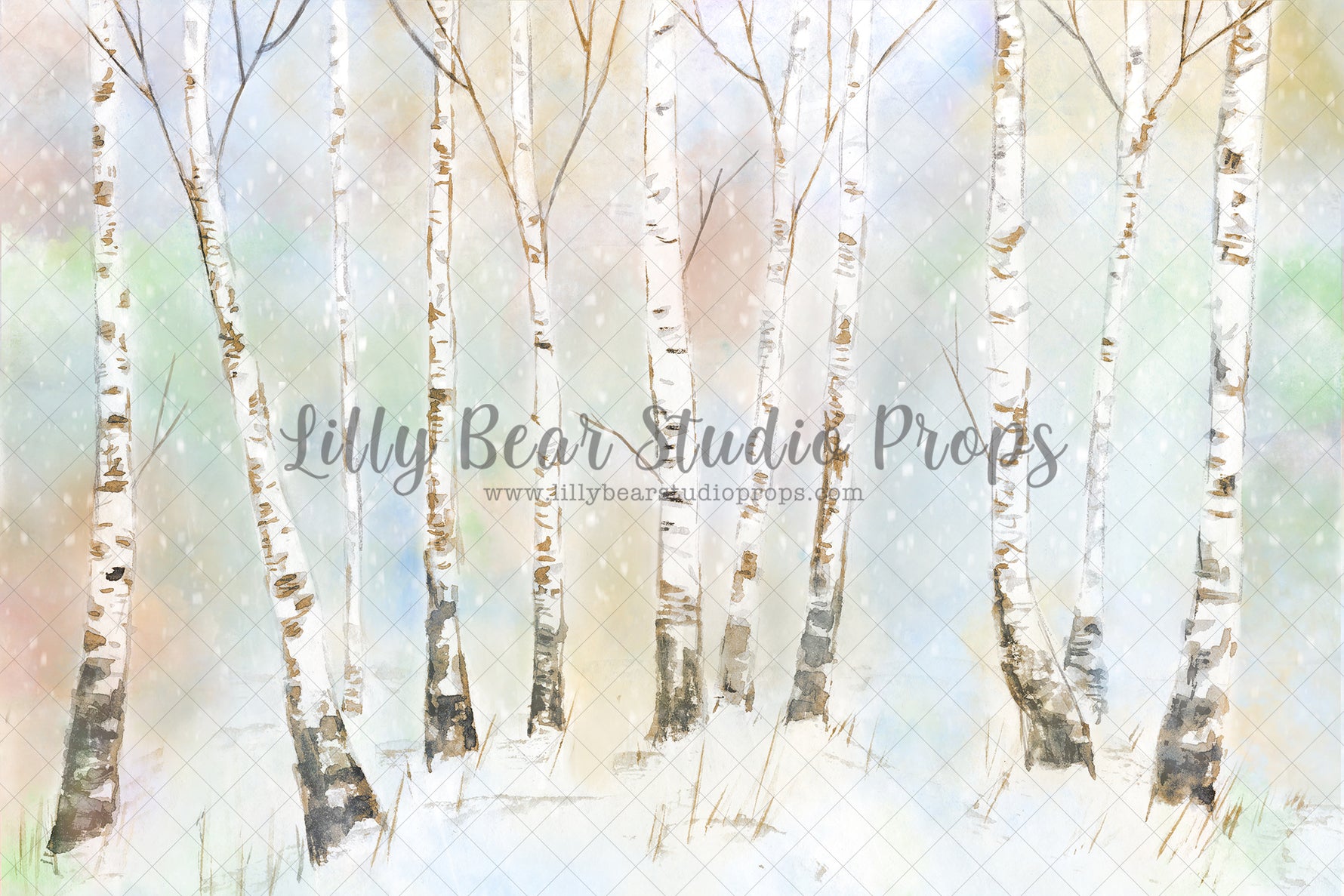 Symphony Forest - Lilly Bear Studio Props, birch, birch forest, birch trees, castle, color forest, colourful forest, fantasy, frozen, girls, hand painted, ice, one-derland, onederland, pastel forest, snow, snowy trees, white winter, white winter forest, winter, winter one-derland, winter onederland