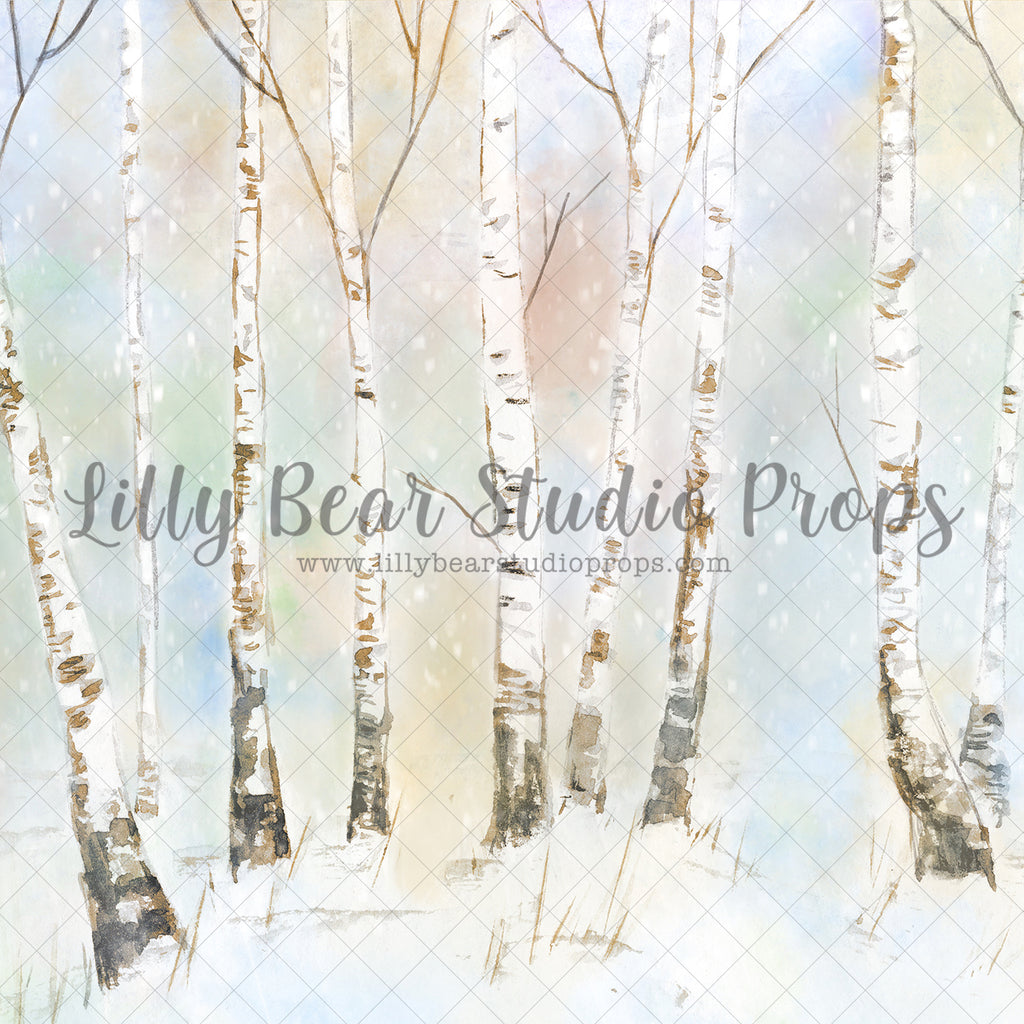Symphony Forest - Lilly Bear Studio Props, birch, birch forest, birch trees, castle, color forest, colourful forest, fantasy, frozen, girls, hand painted, ice, one-derland, onederland, pastel forest, snow, snowy trees, white winter, white winter forest, winter, winter one-derland, winter onederland