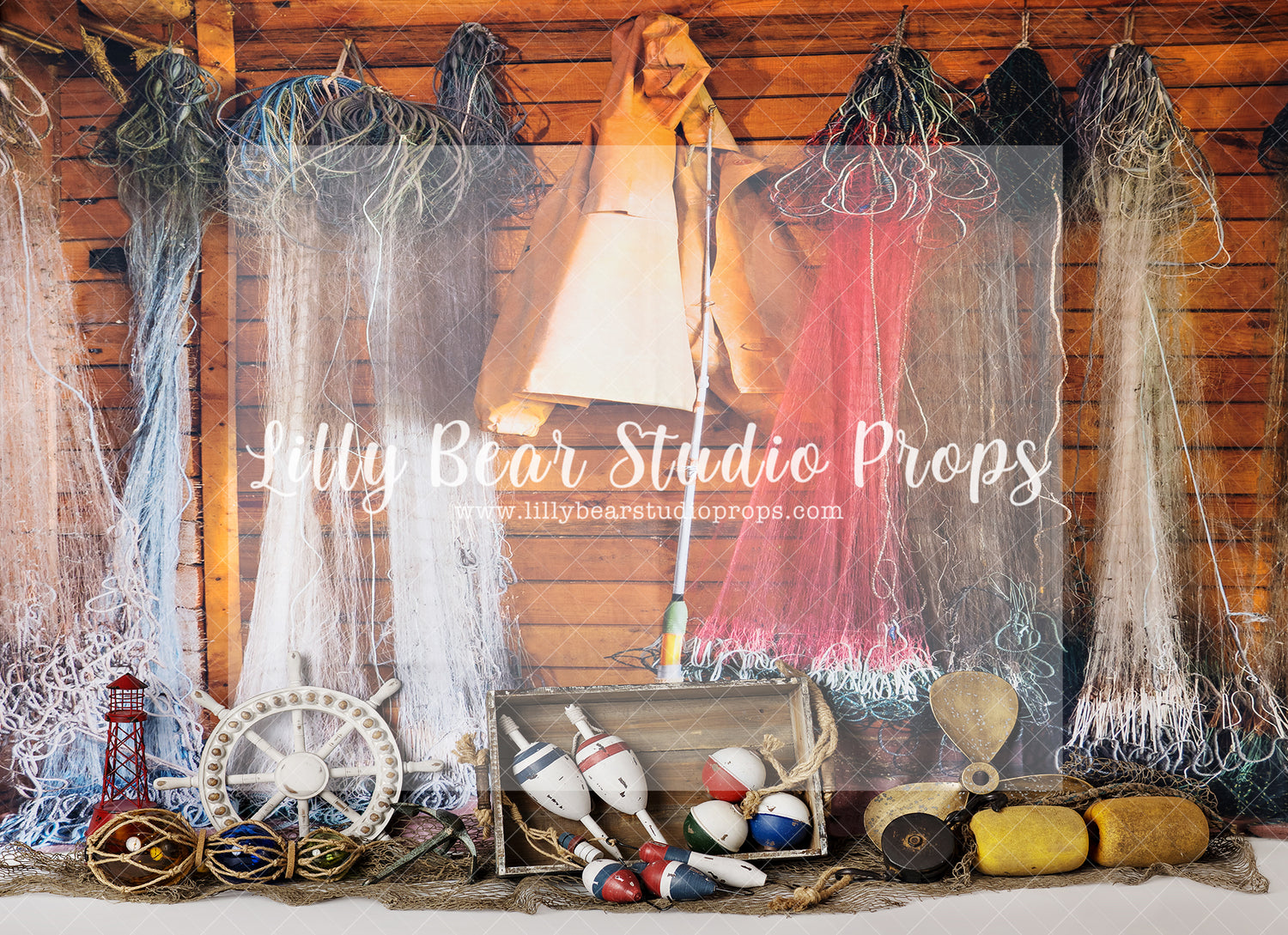 TIGHT LINES - Lilly Bear Studio Props, FABRICS, fish, fisherman, fishermans wharf, fishing, fishing dock, fishing rod, gone fishing, little sailor, nautical, nautical theme, rustic nautical, sailor, wharf
