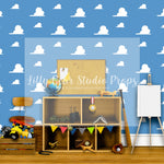 Toys Bedroom - Lilly Bear Studio Props, andy, cloud wall paper, disney, disney toys, Fabric, FABRICS, toy story, toys, Wrinkle Free Fabric