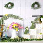 Tulips And Bunnies - Lilly Bear Studio Props, boho spring, bunny, bunny garden, bunny one, bunny trail, easter, easter backdrop, easter bunny, FABRICS, flower barn doors, flower garden, flower stand, some bunny is one, spring, spring camper, spring garden