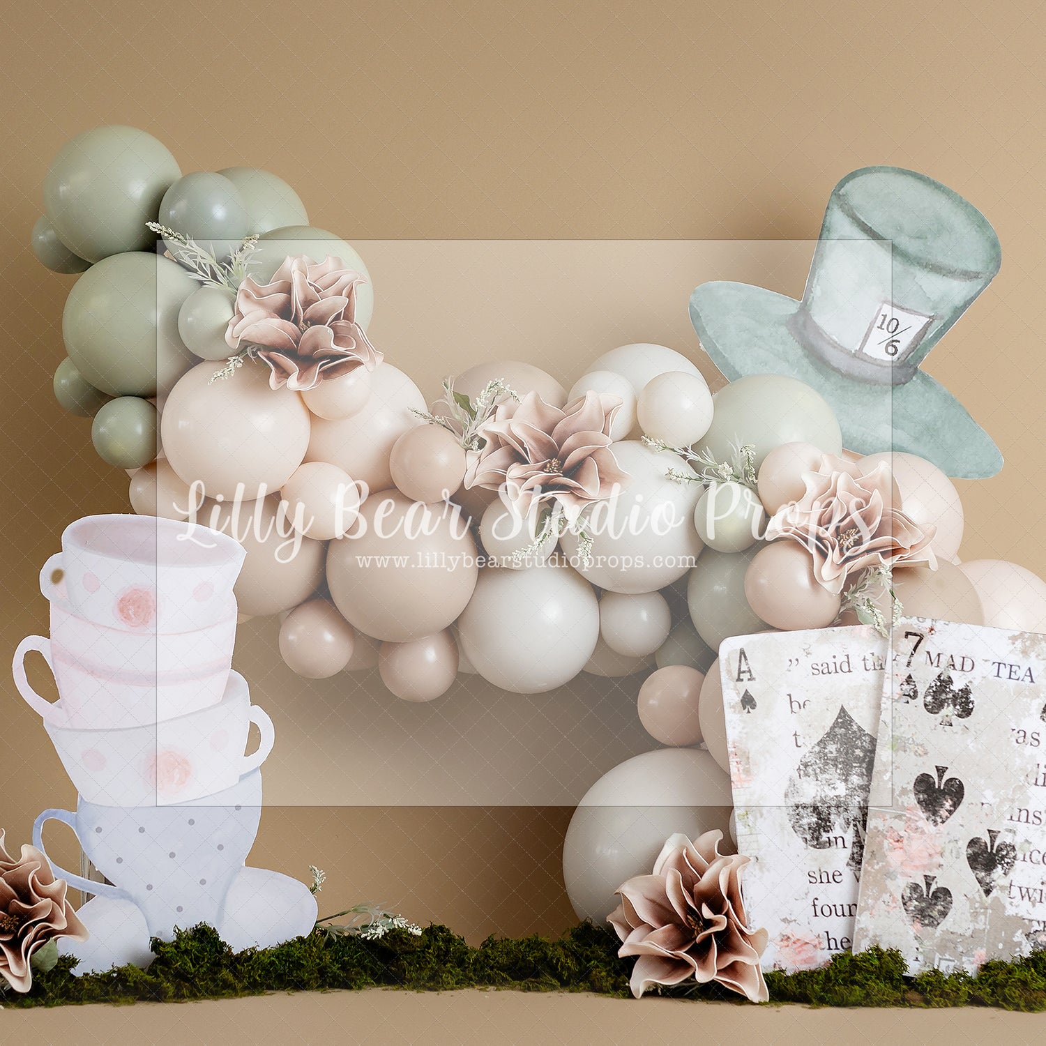 Tea for Alice - Lilly Bear Studio Props, alice in wonderland, boho, boho balloon garland, boho balloons, boho chic, boho garland, boho rings, boho spring, FABRICS, one, playing cards, tea cup, tea cups, tea party