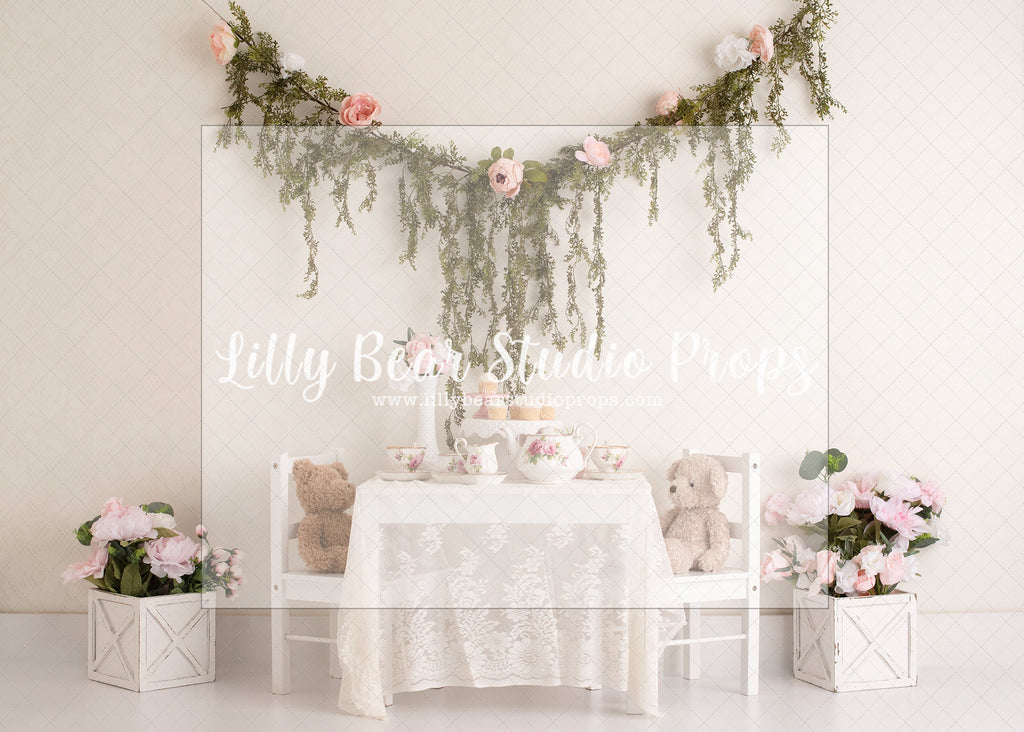 Teddy Bear Tea Time - Lilly Bear Studio Props, boho, boho teddies, boys, cake smash, easter, FABRICS, floral, flowers, rainbow, spring