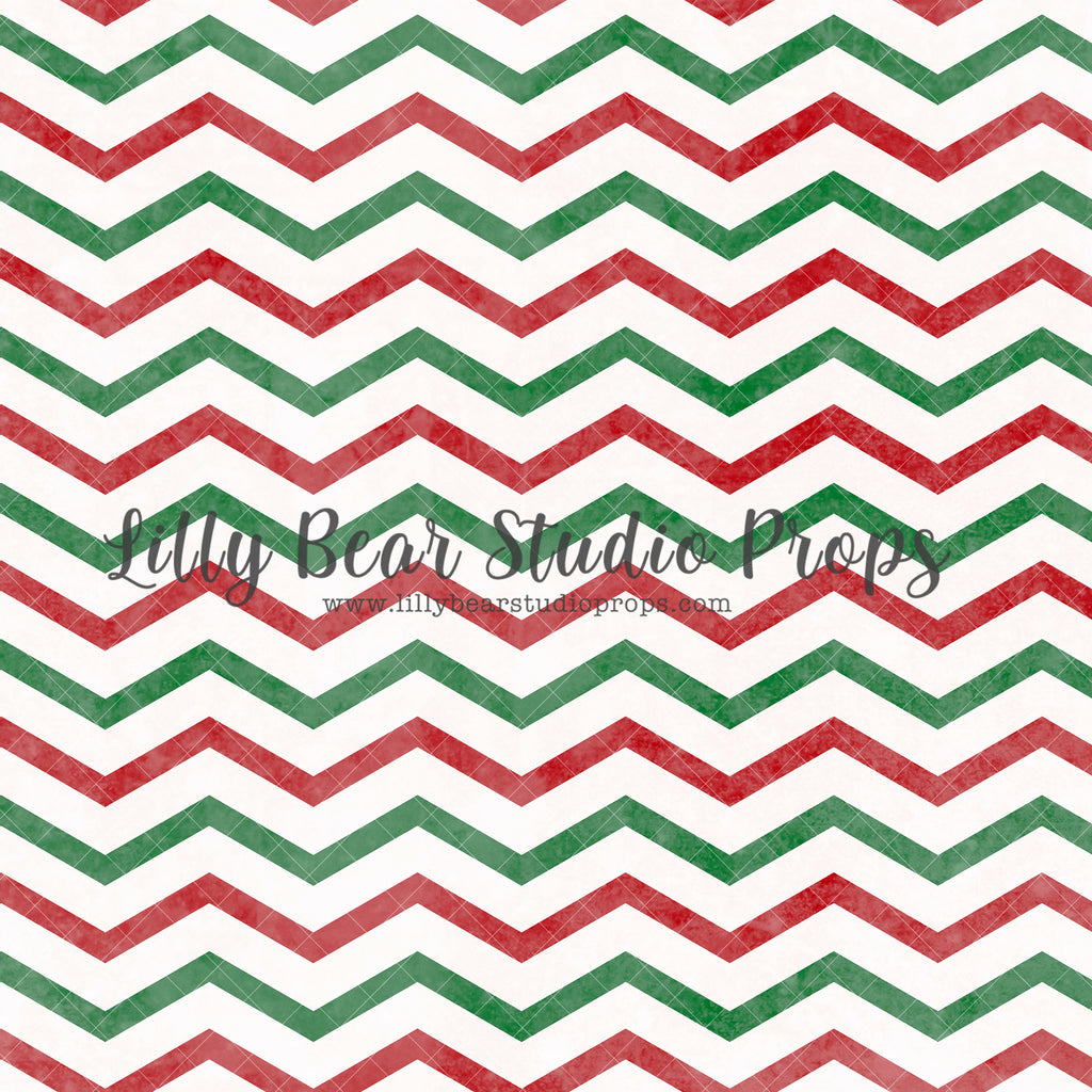 Textured Red & Green Candy Cane Chevron - Lilly Bear Studio Props, chevron, FABRICS, green chevron, red and green chevron, red green chevron, zig zag