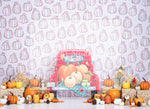 Thankful Harvest - Lilly Bear Studio Props, fall baby, fall leaves, hay, pumpkins, red pickup, red pickup truck, scarecrow, thanksgiving, Wrinkle Free Fabric