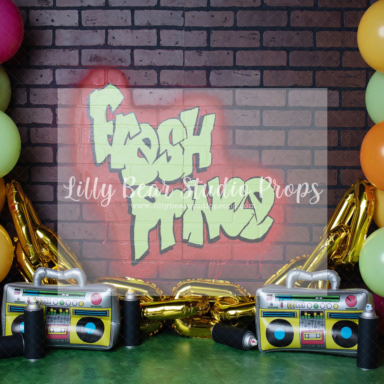 The Freshest Prince by Angelica Knowland - Lilly Bear Studio Props, 90s, 90s tv, boom box, fresh prince, fresh prince of bel air, fresh princess, gold chain, gold chain balloon, tv show