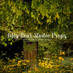 The Hollow Daisies - Lilly Bear Studio Props, bird, daffodils, daisy, dried floral, FABRICS, fairies, fairy garden, fence, forest, forest entry, garden, garden entry, grass, grass garden, honey flower, ladder, rock garden, rustic door, rustic fence, spring, spring floral, spring garden, springtime, yellow daisies