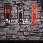 The Major Houses - Lilly Bear Studio Props, candles, castle, cobblestone, curtains, dragon, dragon eggs, FABRICS, fur, game of thrones, GOT, iron throne, lannister, stark, sword throne, swords, targaryan, throne, weirwood tree