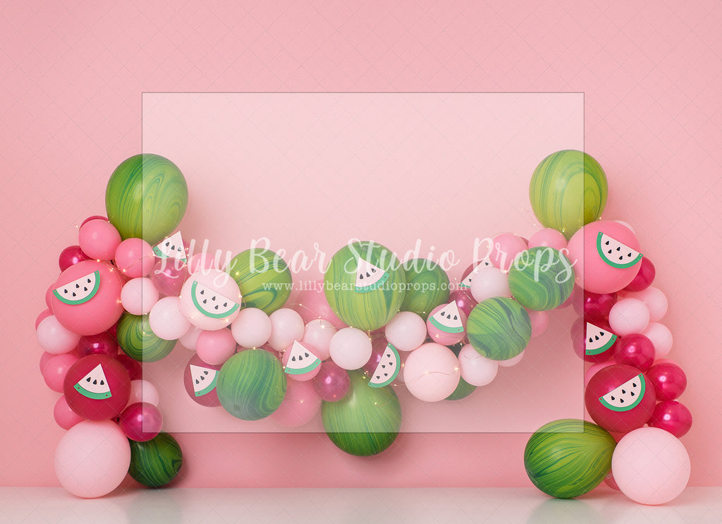 The Perfect Watermelon by E Newton - Lilly Bear Studio Props, floral balloon garland, floral balloon wall, floral balloons, gold and pink, pink floral, spring floral balloons, watermelon, watermelon farm, watermelon garland, watermelon pink and green, watermelon seeds, watermelon slices, watermelon stand, watermelon sugar high, watermelons, white gold and pink