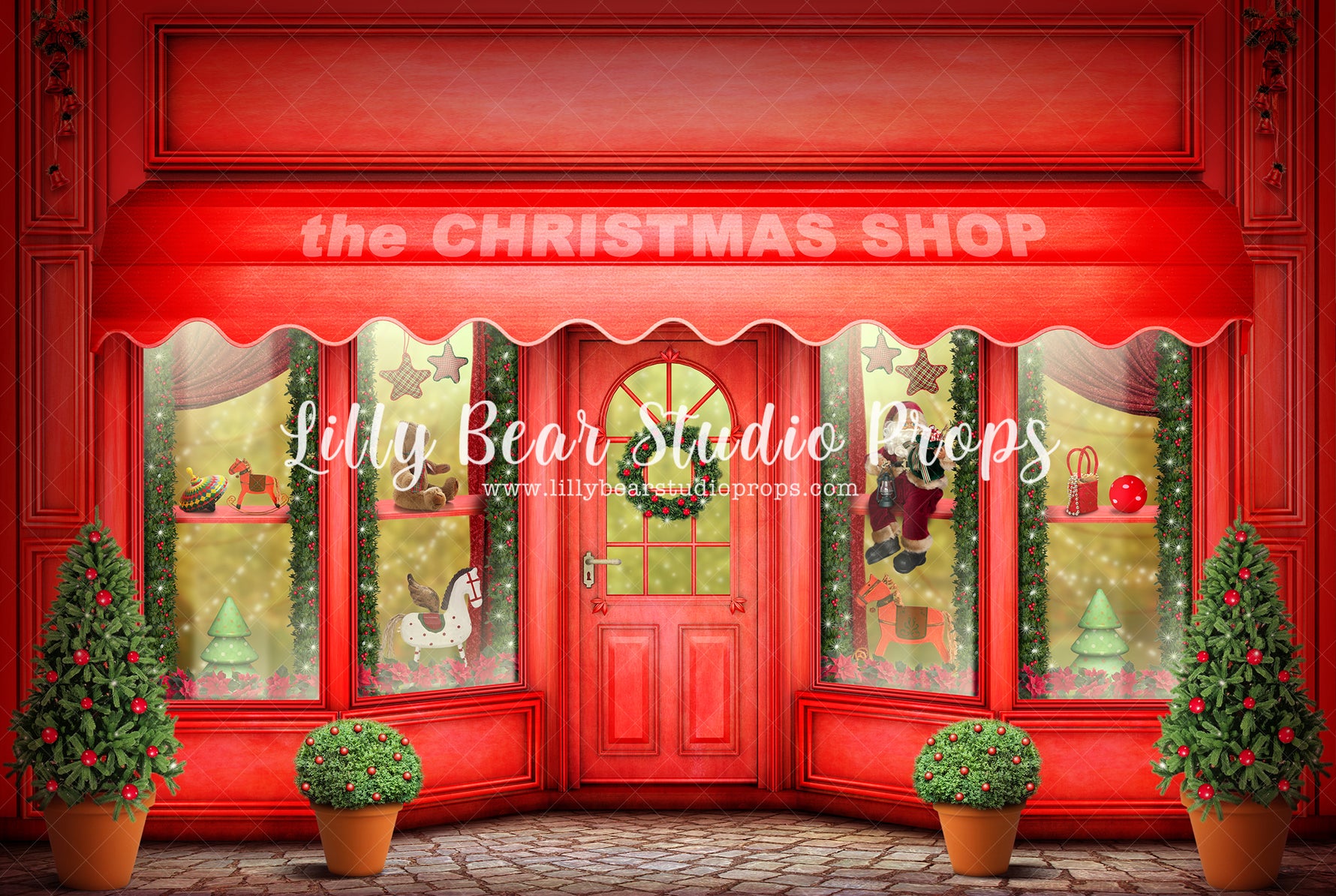 The Red Christmas Shop by Lilly Bear Studio Props sold by Lilly Bear Studio Props, christmas - holiday