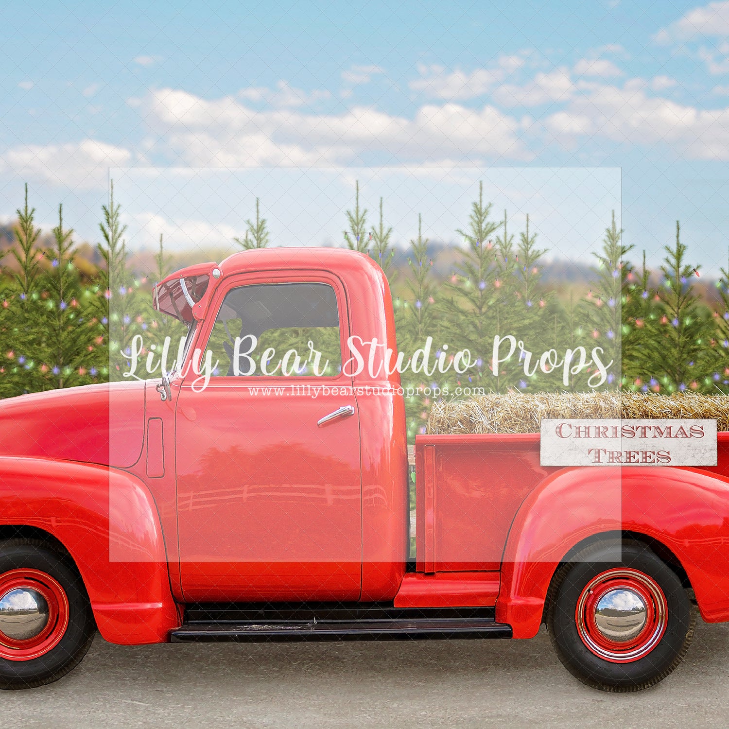 The Red Christmas Truck - Lilly Bear Studio Props, christmas, Cozy, Decorated, Festive, Giving, Holiday, Holy, Hopeful, Joyful, Merry, Peaceful, Peacful, Red & Green, Seasonal, Winter, Xmas, Yuletide