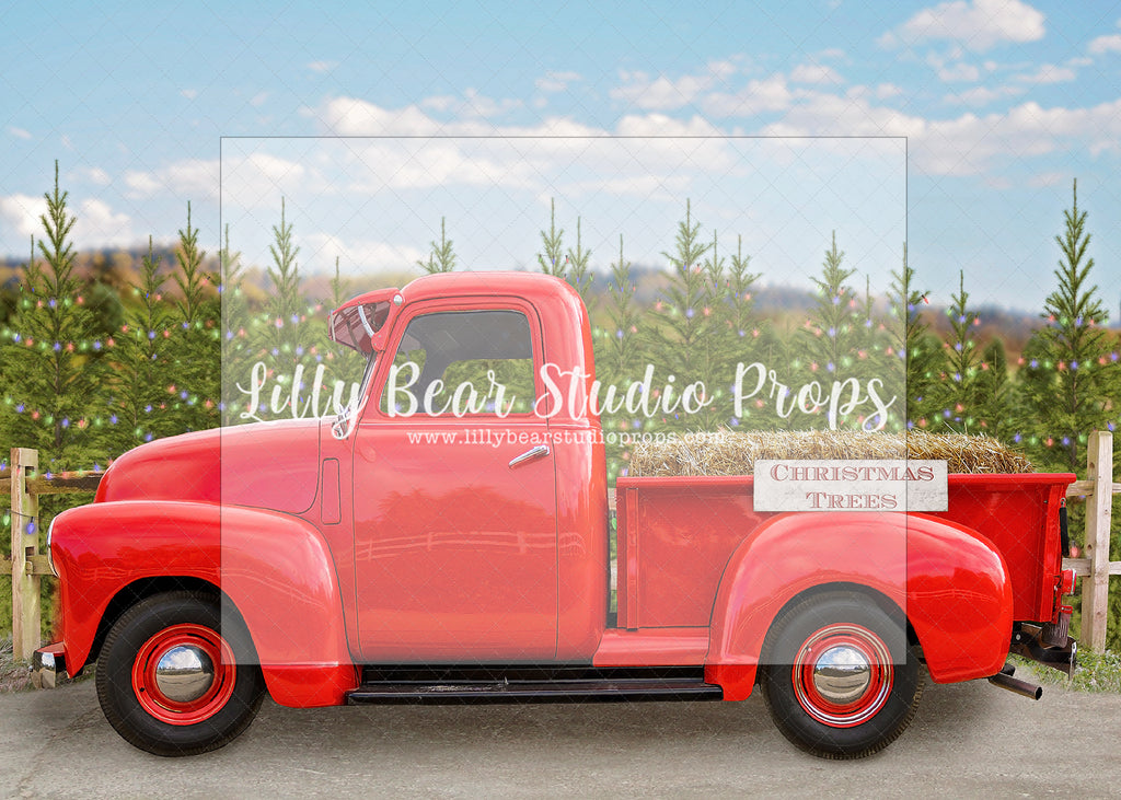 The Red Christmas Truck - Lilly Bear Studio Props, christmas, Cozy, Decorated, Festive, Giving, Holiday, Holy, Hopeful, Joyful, Merry, Peaceful, Peacful, Red & Green, Seasonal, Winter, Xmas, Yuletide