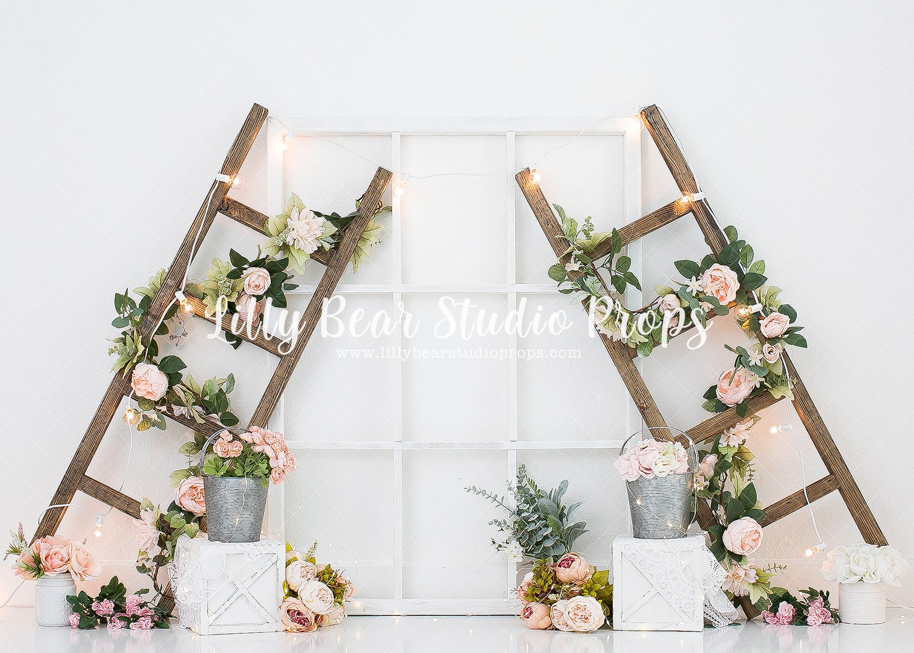 Tilted Ladders by Karissa Knowles Photography sold by Lilly Bear Studio Props, floral - flower - flowers - flowers vine