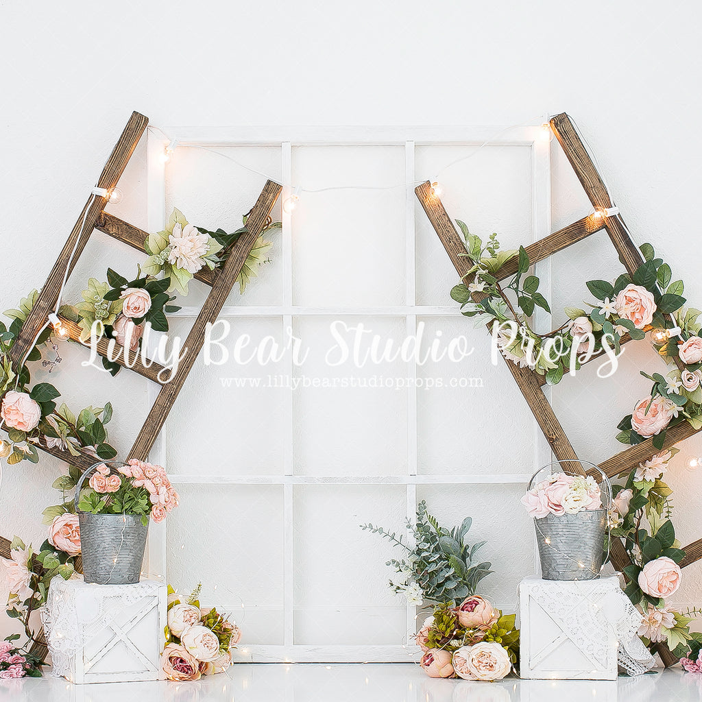 Tilted Ladders by Karissa Knowles Photography sold by Lilly Bear Studio Props, floral - flower - flowers - flowers vine