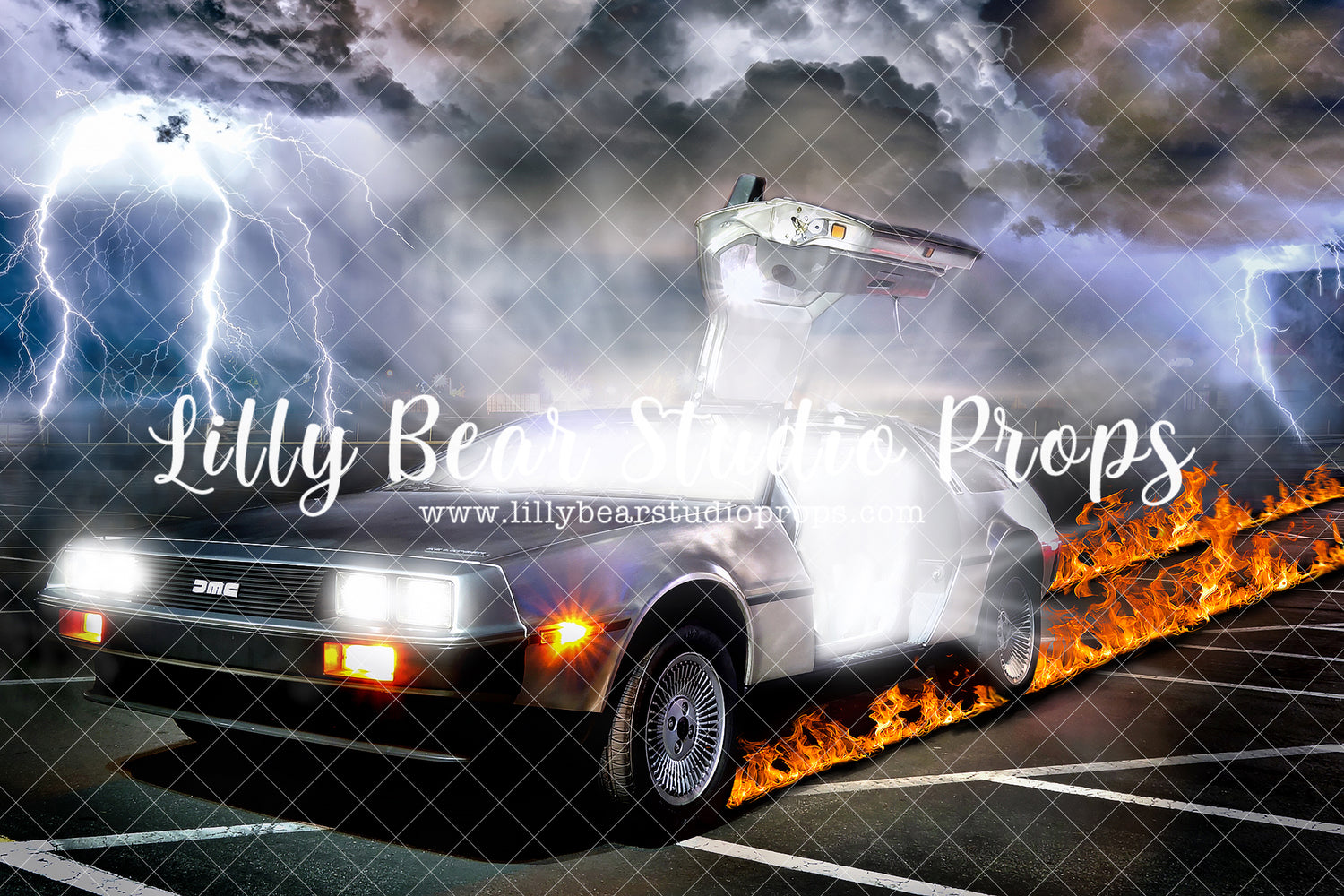 Time Machine by Jessica Ruth Photography sold by Lilly Bear Studio Props, back-to-the-future - car - colours - FABRICS