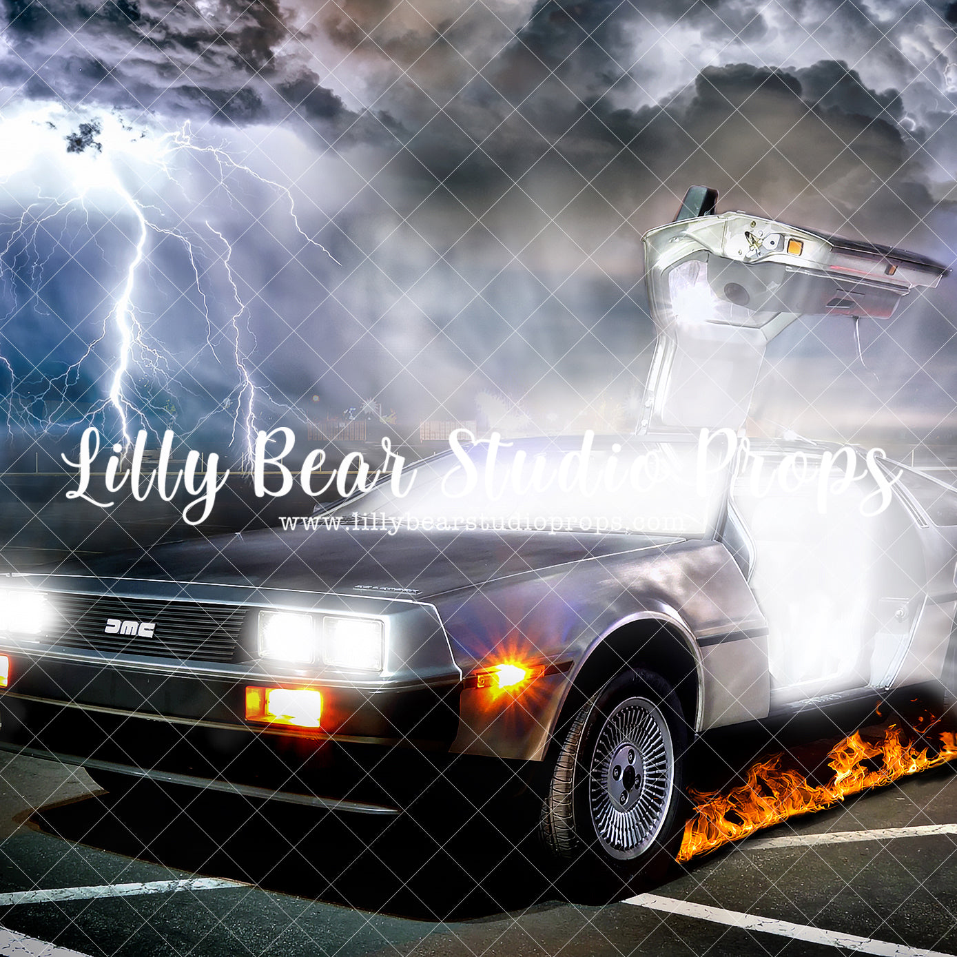 Time Machine by Jessica Ruth Photography sold by Lilly Bear Studio Props, back-to-the-future - car - colours - FABRICS