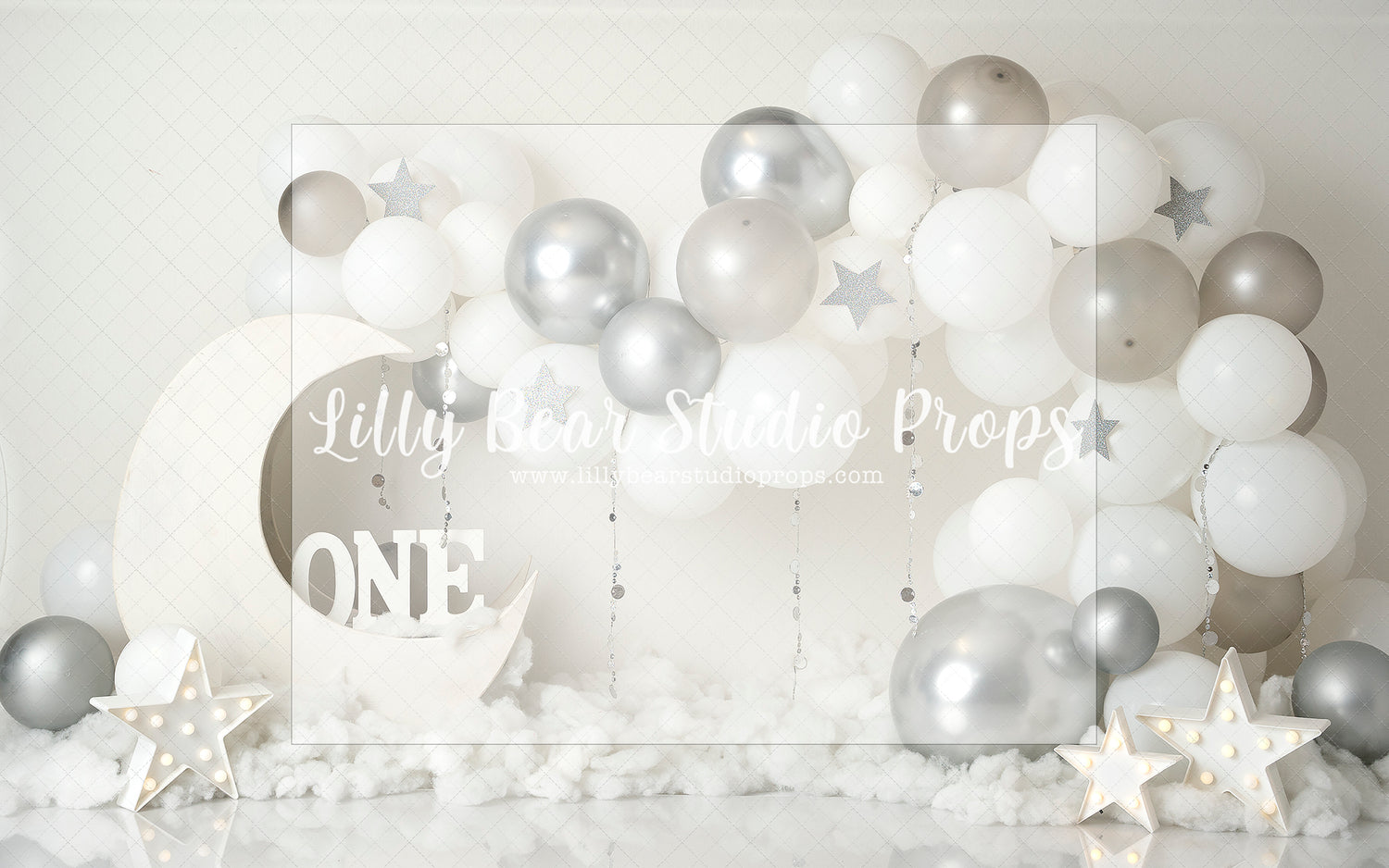To the White Moon and Back - Lilly Bear Studio Props, blue and silver, blue stars, full moon, glitter stars, glowing stars, Goodnight moon, moon, moon and stars, moon stars, moons, night moon, shimmer stars, silver, silver and white, silver star, silver stars, silver white moon, star and moon, stars, stars and moom, stars clouds, stars in sky, twinkle twinkle, twinkle twinkle little star, white stars