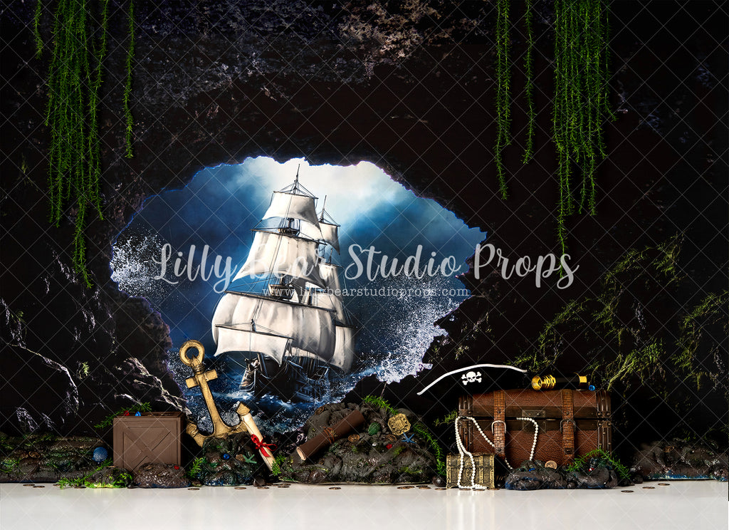 Treasure Cove - Lilly Bear Studio Props, anker, captain, captain hook, cave, cove, fabric, gold, mermaid, ocean, ocean blue, ocean current, peter pan, pirate, pirate map, pirate ship, pirates, pirates of the carribean, pirateship, poly, sea, ship, treasure, under the sea, undersea, vinyl