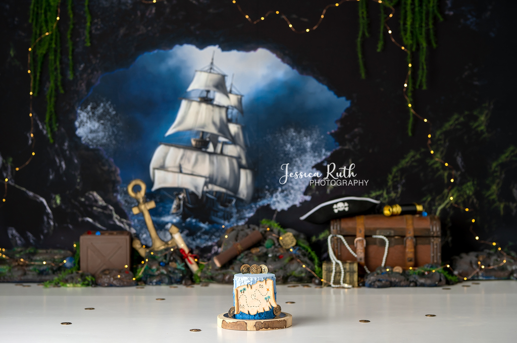 Treasure Cove - Lilly Bear Studio Props, anker, captain, captain hook, cave, cove, fabric, gold, mermaid, ocean, ocean blue, ocean current, peter pan, pirate, pirate map, pirate ship, pirates, pirates of the carribean, pirateship, poly, sea, ship, treasure, under the sea, undersea, vinyl