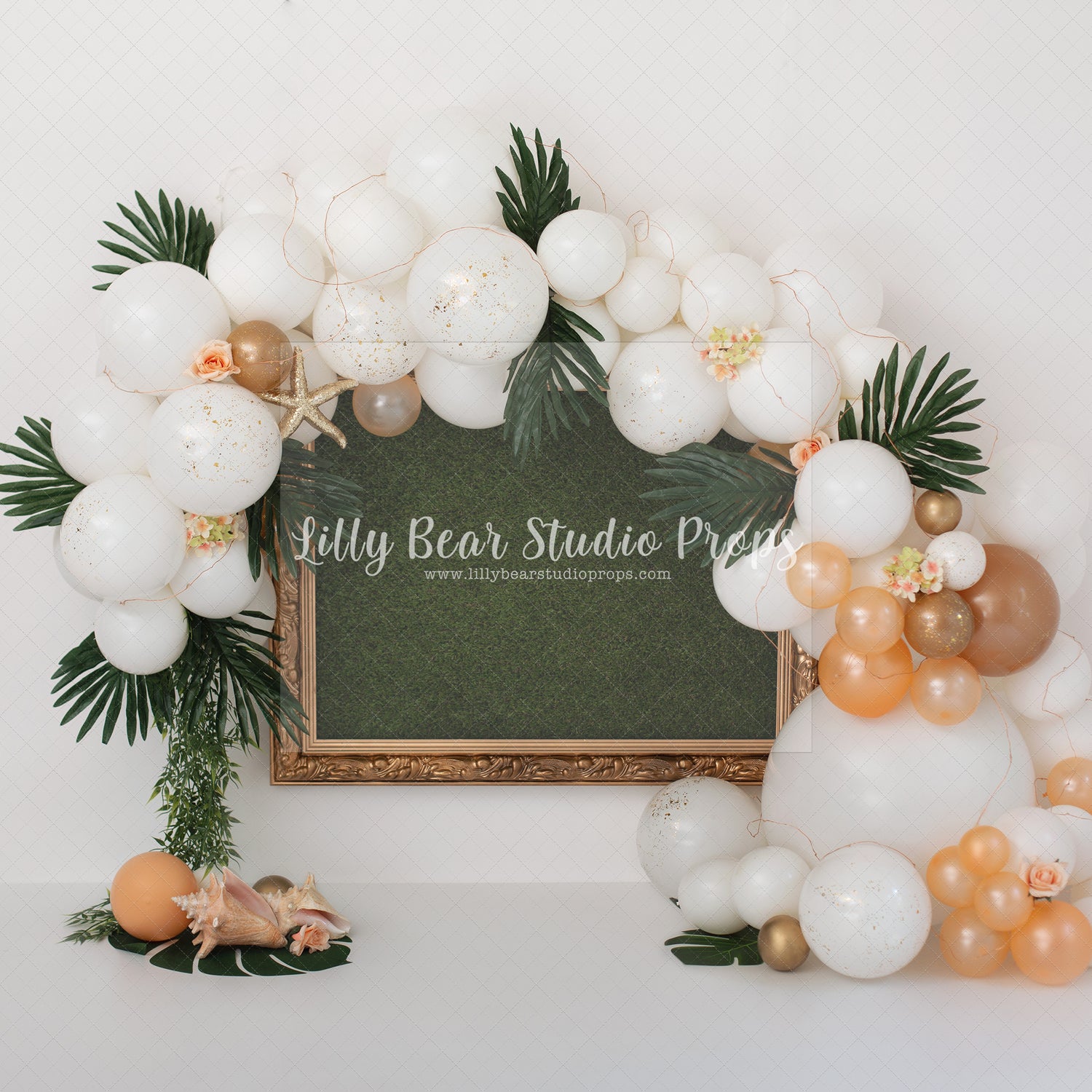 Tropical Balloon Arch & Gold Frame