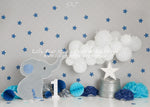 Trunks Up by Sweet Memories Photos By Carolyn sold by Lilly Bear Studio Props, balloon garland - birthday - boy - cake