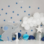 Trunks Up by Sweet Memories Photos By Carolyn sold by Lilly Bear Studio Props, balloon garland - birthday - boy - cake