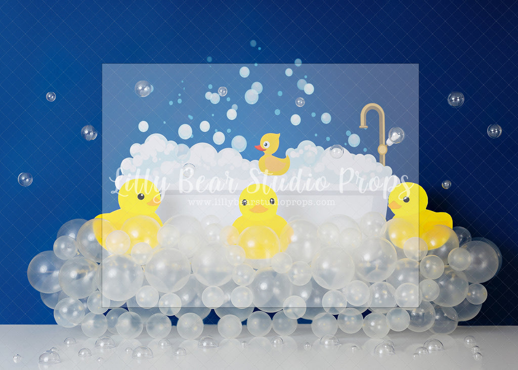 Tub Time - Lilly Bear Studio Props, bath, bath fun, bathtime, bubble bath, bubbles, clear bubbles, duck, duckling, ducky, FABRICS, glitter bubbles, kids toys, rubber duck, rubber ducky, toys