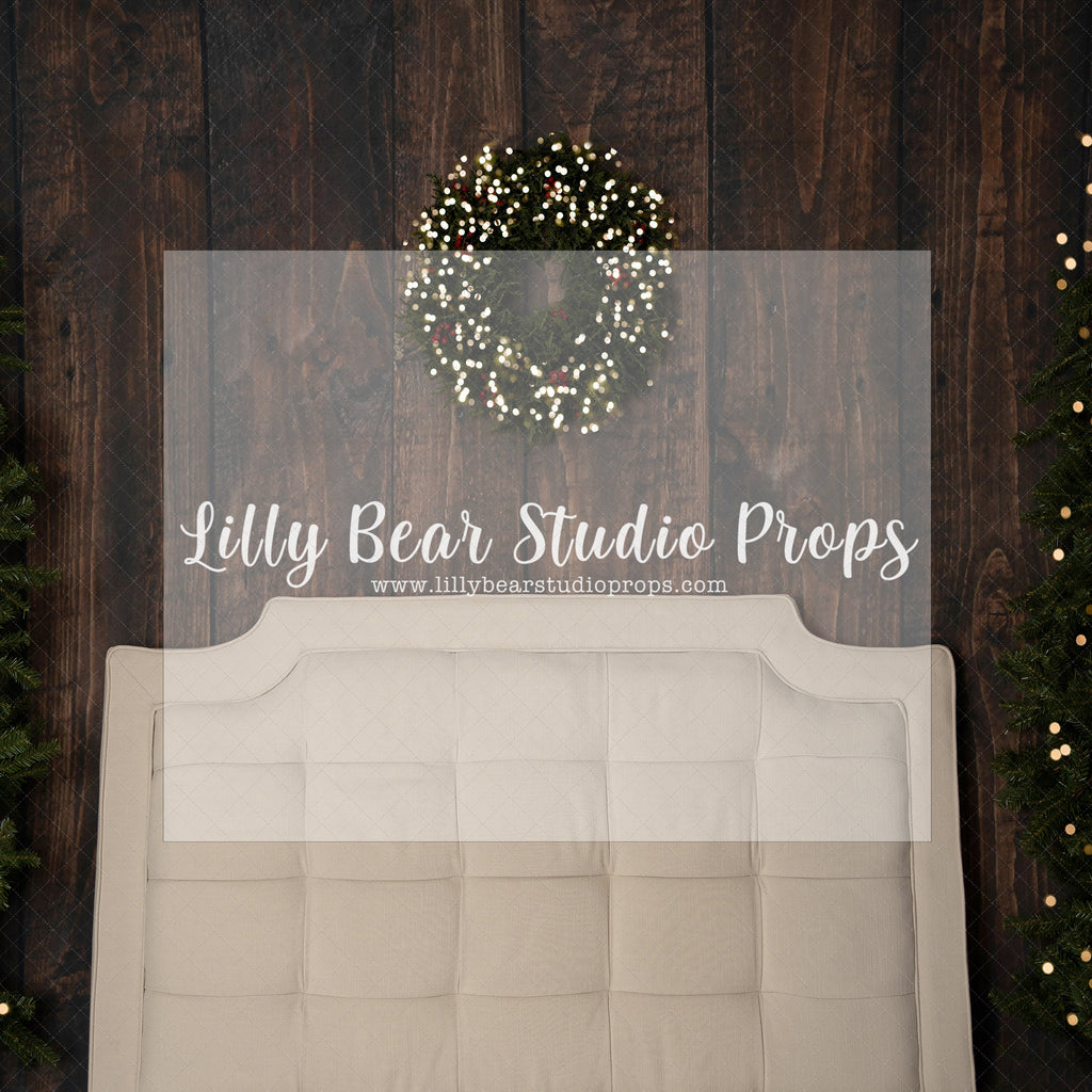 Tuffed Bed Frame - Lilly Bear Studio Props, christmas, Cozy, Decorated, Festive, Giving, Holiday, Holy, Hopeful, Joyful, Merry, Peaceful, Peacful, Red & Green, Seasonal, Winter, Xmas, Yuletide