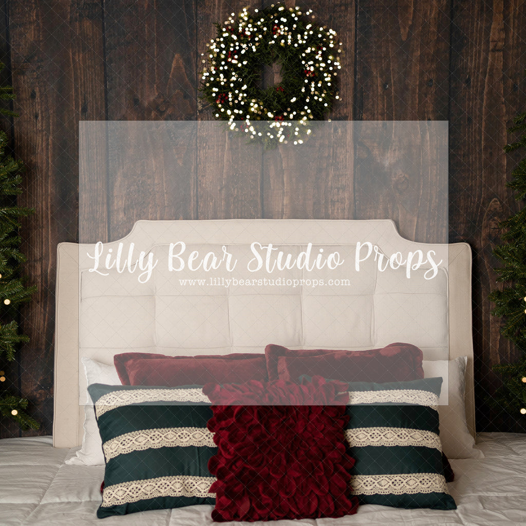 Tuffed Holiday Bed - Lilly Bear Studio Props, christmas, Cozy, Decorated, Festive, Giving, Holiday, Holy, Hopeful, Joyful, Merry, Peaceful, Peacful, Red & Green, Seasonal, Winter, Xmas, Yuletide
