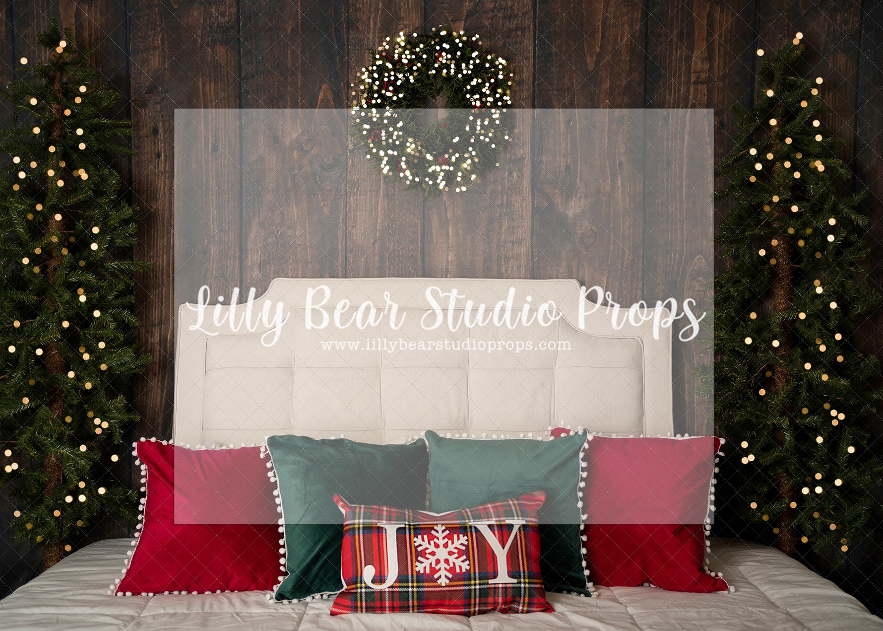 Tuffed Joy Bed - Lilly Bear Studio Props, christmas, Cozy, Decorated, Festive, Giving, Holiday, Holy, Hopeful, Joyful, Merry, Peaceful, Peacful, Red & Green, Seasonal, Winter, Xmas, Yuletide