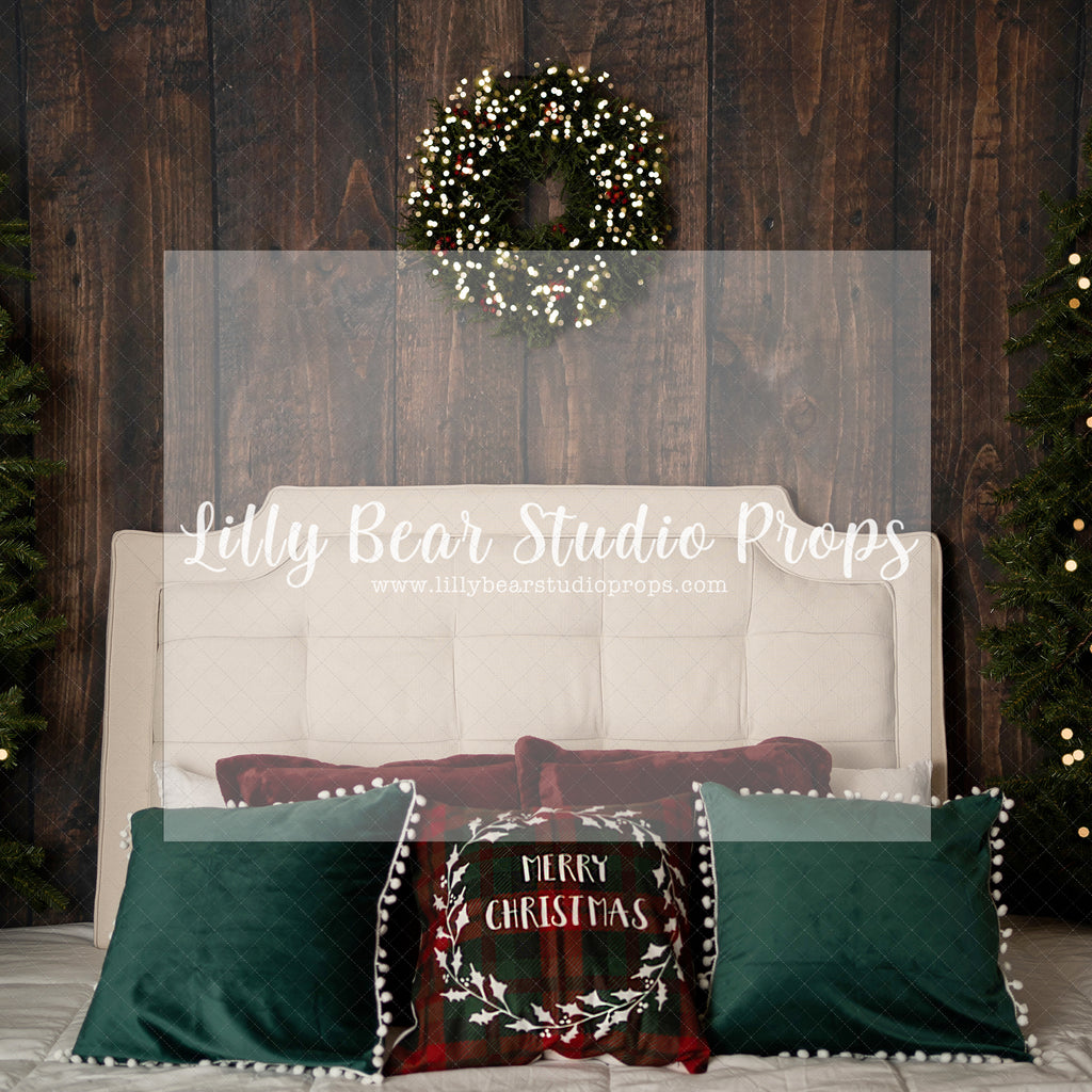 Tuffed Merry Bed - Lilly Bear Studio Props, christmas, Cozy, Decorated, Festive, Giving, Holiday, Holy, Hopeful, Joyful, Merry, Peaceful, Peacful, Red & Green, Seasonal, Winter, Xmas, Yuletide