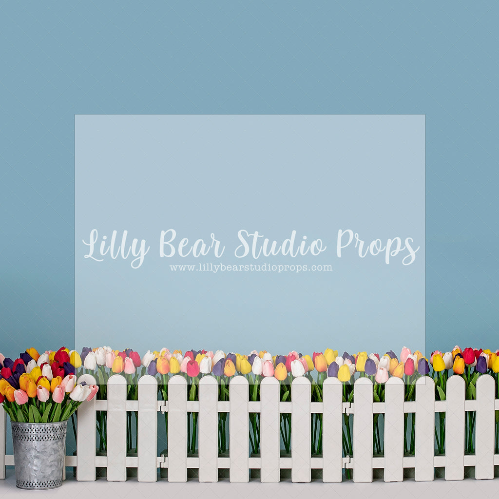 Tulip Picket Fence - Lilly Bear Studio Props, balloon clouds, boho spring, FABRICS, flower barn doors, flower garden, flowers, spring, spring garden, tulips