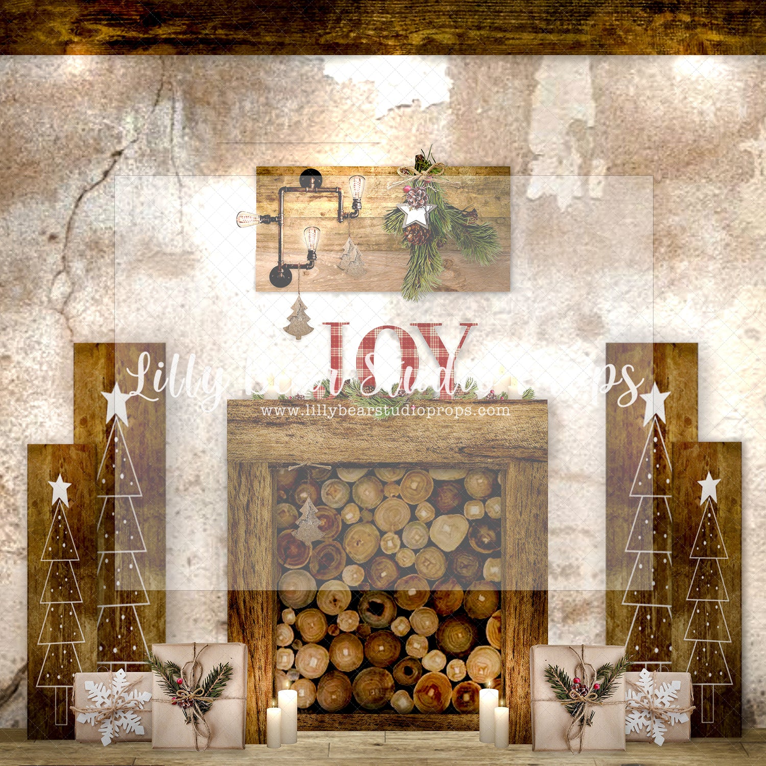 Tuscan Joy Loft - Lilly Bear Studio Props, boho christmas fireplace, candles, candy cane, christmas, christmas fireplace, christmas snow, christmas train, christmas tree farm, Cozy, Decorated, Fabric, FABRICS, Festive, fireplace, Giving, Holiday, Holy, Hopeful, Joyful, lollipops, Merry, Peaceful, Peacful, Red & Green, santa, santa candy cane, Seasonal, train tracks, tree farm, white fireplace, winter, wreath, Xmas, Yuletide
