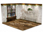 Tuscan Night Room - Lilly Bear Studio Props, black fireplace, bohemian christmas, bohemian fireplace, bohemian mantel, boho, boho christmas, boho holiday, boho mantel, christmas, christmas mantel, christmas village, evergreen trees, evergreens, Fabric, fireplace, holiday, holiday christmas, mantel, Pampas, pine trees, white christmas, white holiday, Wrinkle Free Fabric