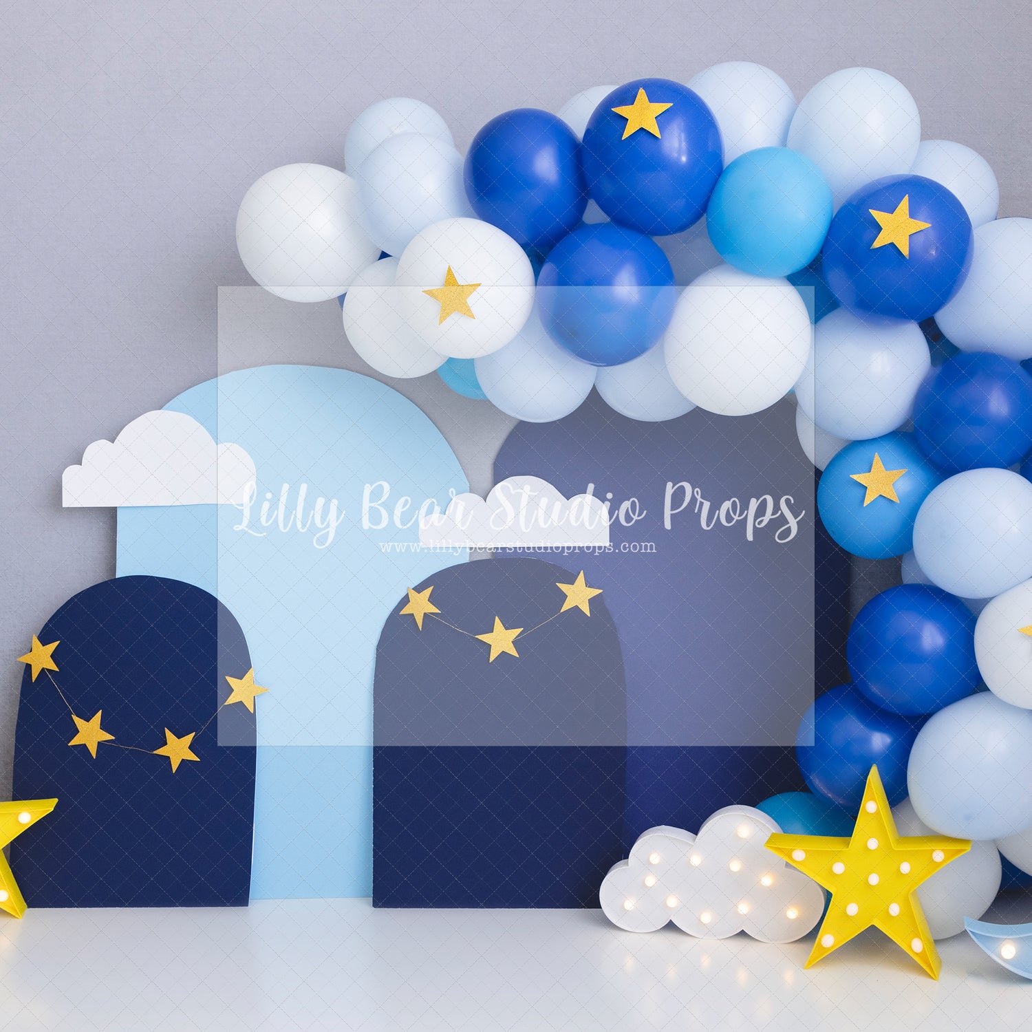 Twinkle Little Star Archway - Lilly Bear Studio Props, gold stars, little star, silver, silver stars, sky, sky blue, star, starry sky, stars, stars in sky, twinkle twinkle, twinkle twinkle little star
